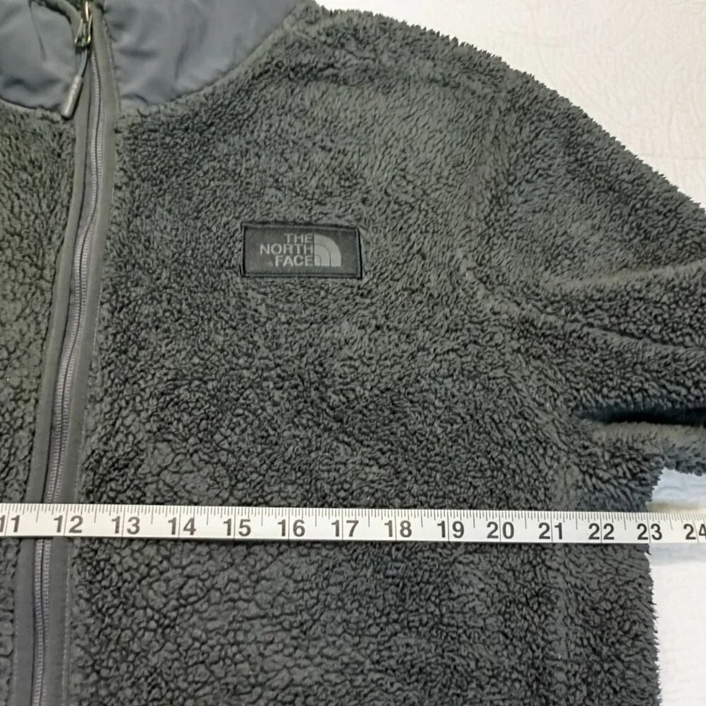The North Jacket Sweaters Face Mens Sherpa Fleece L Full Zip Gray